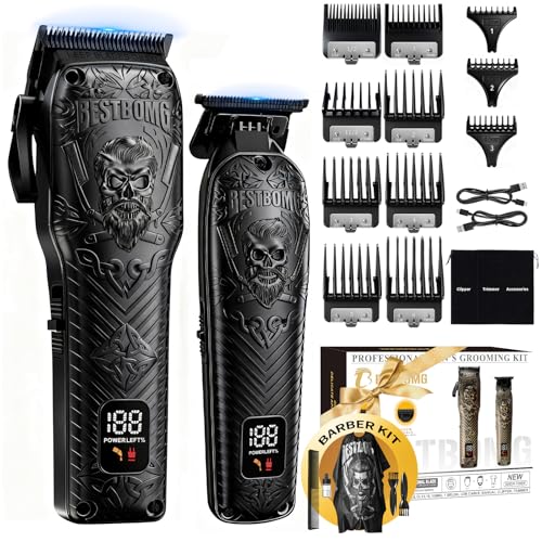 BESTBOMG Professional Cordless Hair Clipper & Beard Trimmer Set - Long Battery Life, 0.8-2mm Fade, USB-C