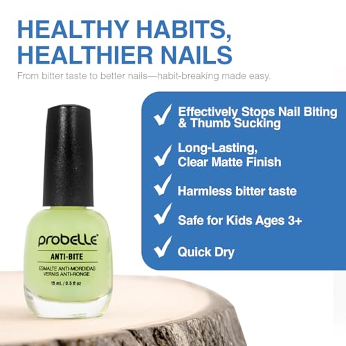 Probelle Anti-Bite Nail Biting Treatment & Deterrent Polish - 0.5 fl oz