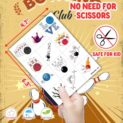 72 Pc Bowling Party Favor Set Tattoos & Slap Bracelets