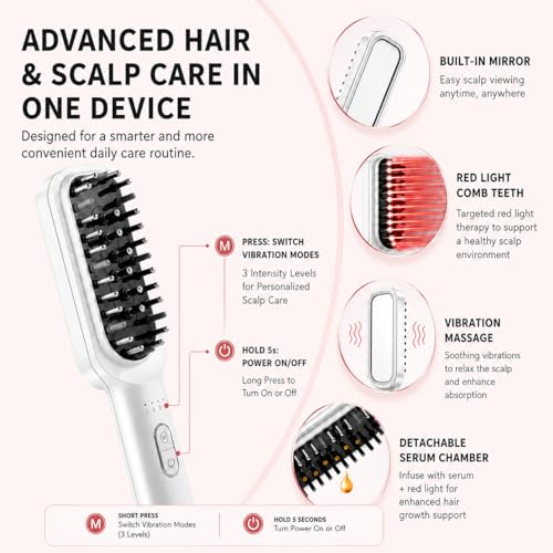 650nm Red Laser Hair Growth Comb for Men & Women