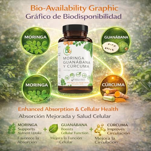 Moringa Guanabana Turmeric 90 Capsules 1500mg - Organic Blend