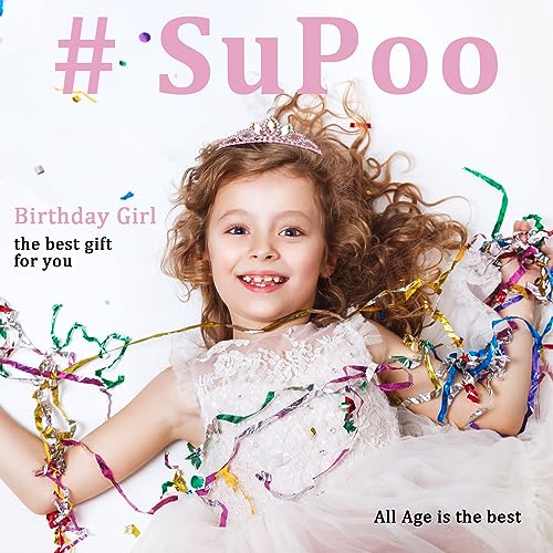 Pink Birthday Tiara Crown with Rhinestone & Sash Set