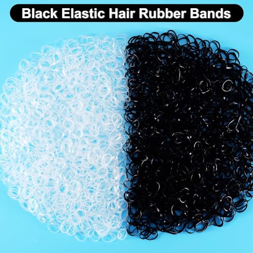 4200 PCS Black Elastic Hair Rubber Bands, NYEBS Black Hair Ties Non-slip, Black Hair Accessories for Girls Kid Baby Toddlers Hair Bows No Crease Damage No Hurt