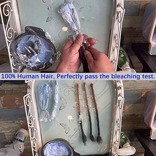 Real Human Hair Loc Extensions for Women/Men/Kids 8inch 0.6cm Thickness 40 Strands 100% Handmade Can Be Dyed,Curled and Bleached Natural Black Permanent Dreadlock Extensions