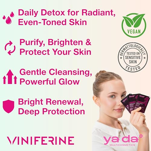 Viniferine Purifying & Rejuvenating Powder Peeling - Enzyme Exfoliating | Buffs Away Dullness for a Brighter Complexion | Synergistic Formula | 0.07oz x 20pcs | Rewrite Your Skin¡¯s Story