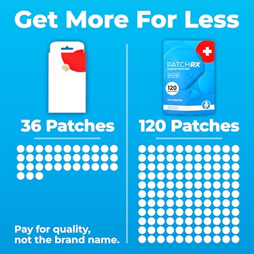 PatchRx Hydrocolloid Acne Patches - 120 Count Pimple Dots