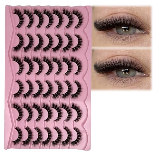 21 Pairs 3D Fluffy Cat Eye Faux Mink False Lashes