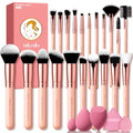 Mlemle 21-Piece Makeup Brush Set with Sponges & Powder Puff