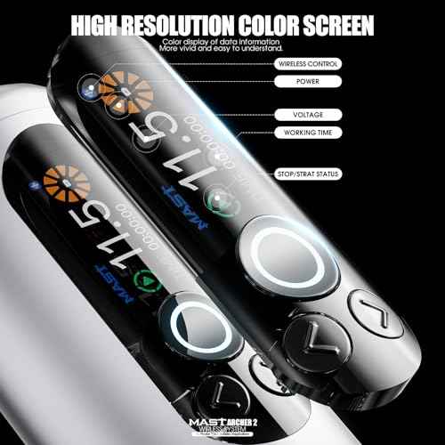 Mast Archer2 Cordless Tattoo Gun, Tattoo Machine Brushless Motor, Seamless Frame, 2000 mAh Battery, 3.5mm Stroke Length (Grey)