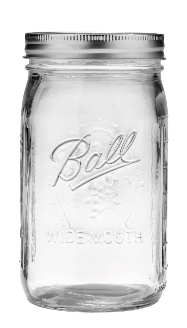 Ball Quart (32oz) Jar with Silver Lid, Wide Mouth, 1 Jar