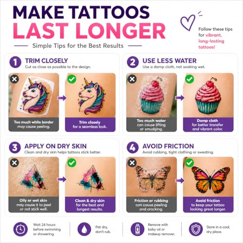 Printable Temporary Tattoo Paper for Inkjet Printer - 8 Sheets