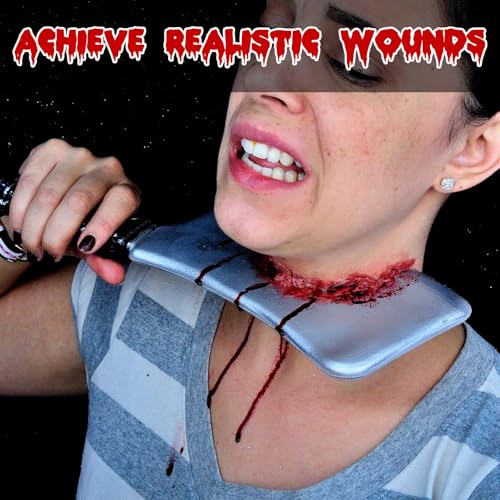 Fake Blood Scar Wax SFX Makeup Kit, Professional Special Effects Set with Scar Wax & Coagulated Blood Scab Gel for Realistic Zombie, Vampire & Monster Wounds, Halloween Cosmetic