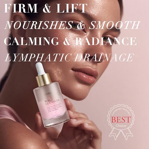 VRAIKO Gua Sha Face Oil Serum | Rosa Rugosa Flower & Jojoba Seed Oil Product | Detox, Plump, Anti-Oxidant, Soothing | Nourish, Cruelty Free, Natural, 1 fl oz