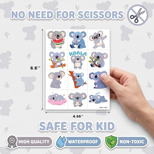 96 PCS Koala Temporary Tattoos for Kids | Party Favors