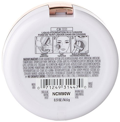 L'Oreal Paris True Match Lumi Cushion Foundation C8 Cocoa 0.51 oz - Buildable Luminous Finish
