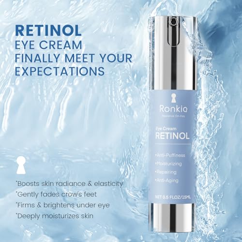 Retinol Eye Cream for Dark Circles: Anti-Wrinkle Under Eye Cream - Night Care Eye Cream Reduces Eye Bags 0.5 fl. oz