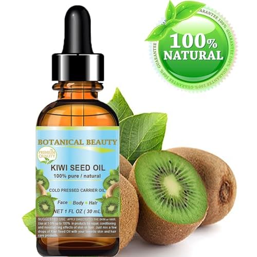 Botanical Beauty KIWI SEED OIL. 100% Pure Natural Undiluted Virgin Cold Pressed Carrier Oil for Face, Skin, Body, Hair, Nail Care (1 Fl Oz)