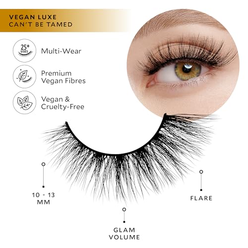 Velour Vegan Luxe Eyelashes, Luxurious Natural False Lashes, Lightweight, Reusable, Handmade Fake Lash Extensions, Wear up to 25 Times, 100% Vegan Mink, Soft & Comfortable, All Eye Shapes