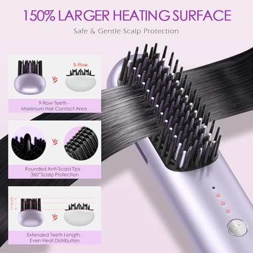 Go Brush Pro 2026 Cordless Hair Straightener, 280M Plasma
