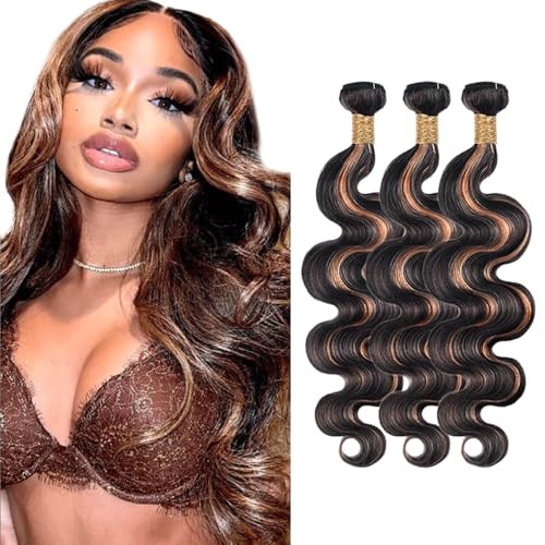 Fridnae P1B30 Ombre Body Wave Human Hair Bundles - 22/24/26 Inch