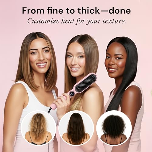 L'ANGE HAIR 2-in-1 Hair Straightener Brush 450°F Ionic