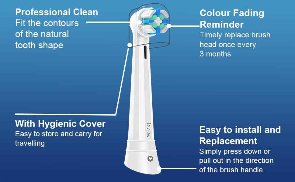 IO Replacement Heads Compatible with Braun Oral B iO 2/3/4/5/6/7/8/9/10 Series Electric Toothbrushes, IO Brush Heads Compatible with Oral B iO for Teeth Clean (6 Black/White)