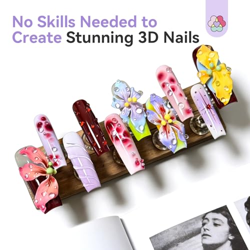 SAVILAND 3D Silicone Nail Molds - 5 Piece Flower Shell Letter Set