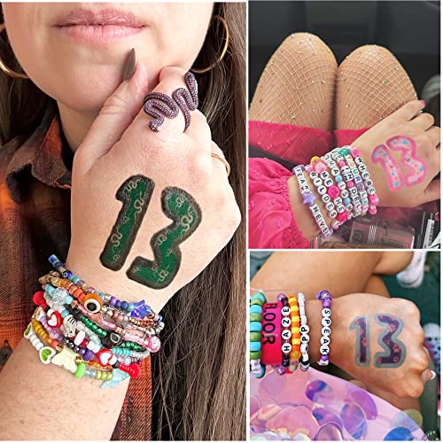 30 Pcs Concert Merch,13 Temporary Tattoo,13 Tattoo,Hand tattoo,Star Temporary Tattoos,Concert Accessories for Singer Gifts