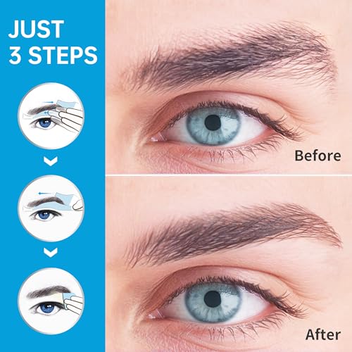 Beauty7 Men's Sensitive Eyebrow Wax Strips, Eyebrow Waxing Strips, 24 Strip with Pearl Powder Essential Oil, for Sensitive Skin