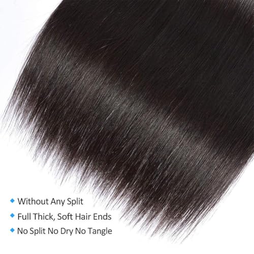Freiuoke 24-28 Inch Brazilian Virgin Straight Hair Bundles - 150g