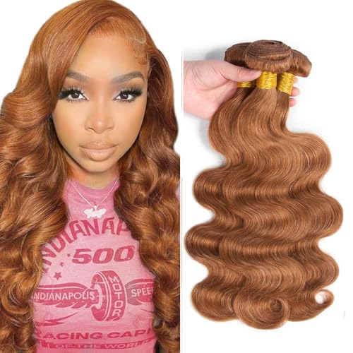30 Inch Light Brown Body Wave Human Hair Bundles - 3 Pack
