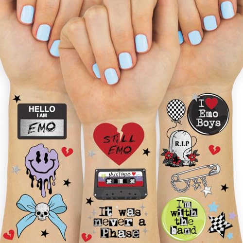 Emo Temporary Tattoos - 54 Styles | Waterproof Party Favors