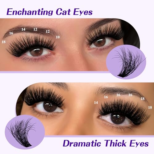 100D+200D Fluffy Lash Clusters Kit 10-18MM DIY Eyelash Extensions