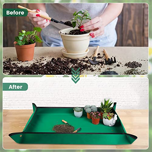 Onlysuki Extra Large Repotting Mat for House Plants Transplanting and Dirt Control Portable Potting Tray Waterproof Potting Mat for Indoor Plants Succulent Gardening Mat Plant Gift for Plant Lovers