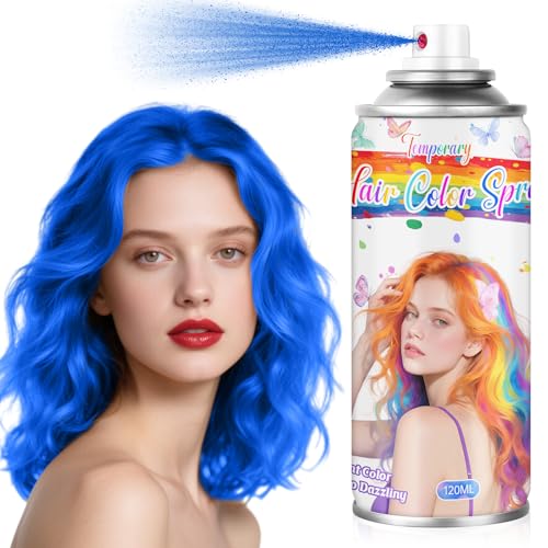 Blue Temporary Hair Color Spray – Fast Wash Out, 4.06oz