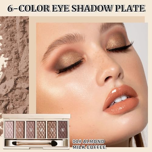 Neutral Nude Brown Eyeshadow Palette – 6 Matte & Shimmer Shades