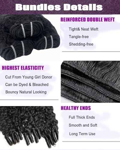 Burmese Curly Hair Bundles 16 18 20 Inch 12A Grade