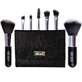 BellaTerra Cosmetics Nightlife Brush Set ? 10-Piece Travel Compact Makeup Brush Kit ? Vegan & Cruelty-Free with Soft Synthetic Bristles ? For Foundation, Blush, Contour, Powder, and Eyeshadow