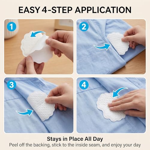 100 Pack Disposable Underarm Sweat Pads - Comfortable & Absorbent