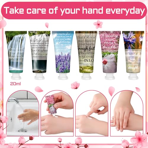 Leelosp 72 Pcs Christian Hand Cream Bulk for Women Bible Verse Hand Lotion Gifts Mini Travel Size Lotion Christian Gifts for Women Skin Dry Bible for Mom Grandma Christmas Holiday