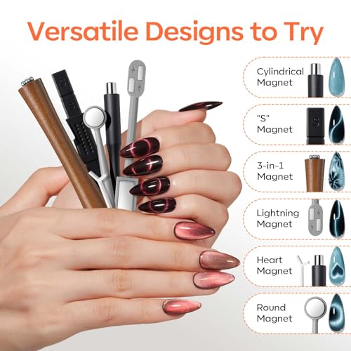 Cat Eye Magnet Nail Art Kit - 10 Piece Magnetic Pen Set