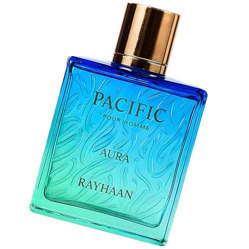 RAYHAAN Pacific Aura - Citrus, Aromatic, Mint, Amber, Fresh - Eau de Parfum Spray for Men, 3.4 Ounce / 100 ml