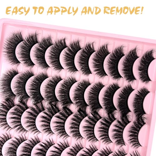 30 Pair Faux Mink False Lashes Kit - Fluffy 3D Wispy Eyelashes