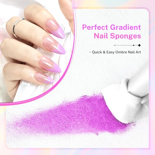 100Pcs Nail Sponges for Ombré Gel Polish Gradient Nail Art Tools