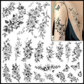 Realistic Flower Temporary Tattoos for Women - 9 Sheets