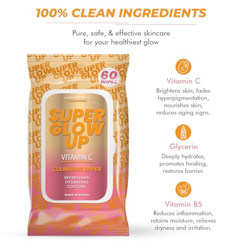 Vitamin C Facial Wipes - Hydrating, Anti-Aging Korean Skincare