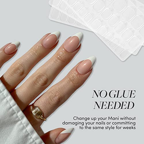 Glamnetic Press-On Nails & Adhesive Nail Tabs - Sprinkles | Glossy Short Almond Rainbow French Tip Nails | 12 Sizes - 24 Nail Kit with Adhesive Tabs