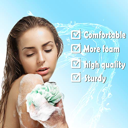 Loofah Sponge Pack of 4 with Handle - Deep Cleansing Body Scrubber