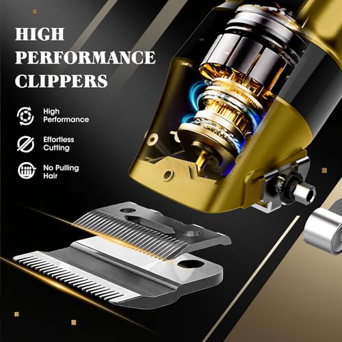 Lanumi Professional Hair Clippers for Men Cordless Cutting T-Blade Trimmer Kit Barber Clipper Trimmer Set with Travel Case Cordless USB Rechargeable Hair Cutting Kit