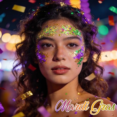 4-Color Body Glitter Makeup Kit | Gold Green Purple Chunky Glitter